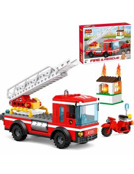 MKJ671542 Građevinski set vatrogasna kola ,260 kockica 34x24x6cm*